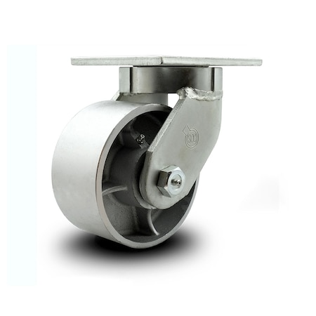 Service Caster 6 Inch Heavy Duty Red Semi Steel Cast Iron Wheel Swivel Caster with Swivel Lock SCC-KP92S630-SSR-BSL